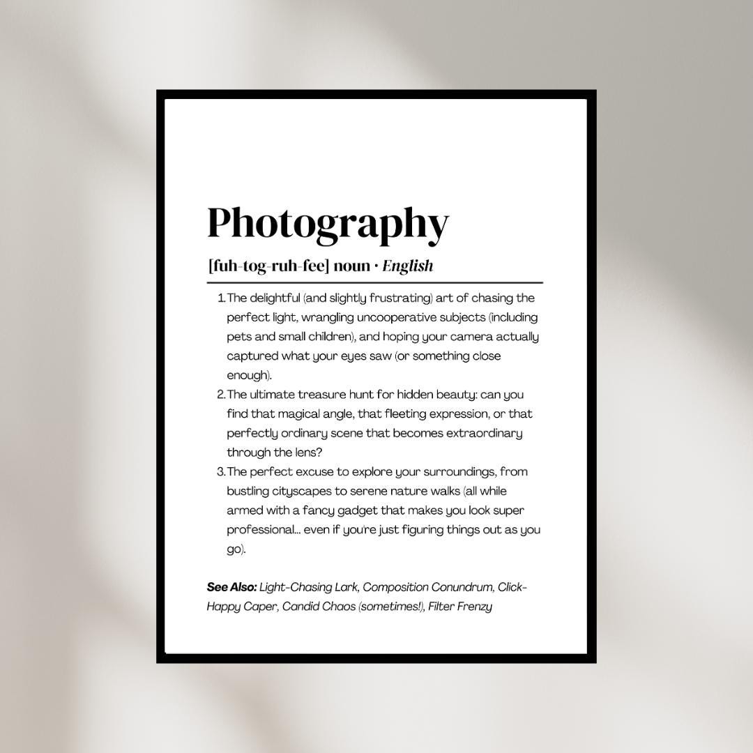 Photography Definition Print, Camera Poster, Print, Definition Prints ...