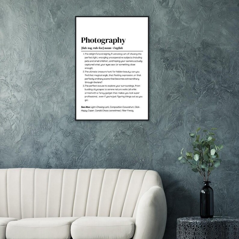 Photography Definition Print, Camera Poster, Print, Definition Prints ...