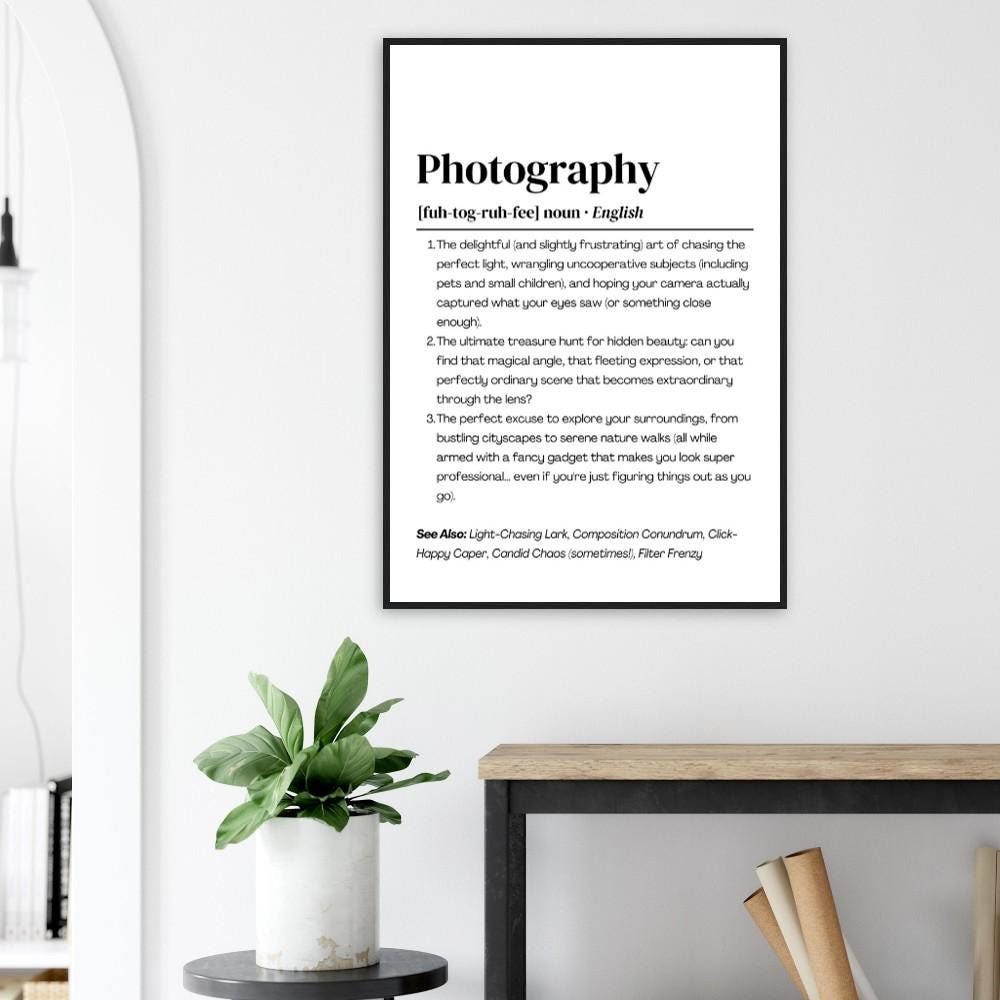 Photography Definition Print, Camera Poster, Print, Definition Prints ...