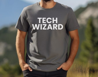 Tech Wizard Tshirt, Gifts for Him, Gifts for Dad, Software Engineer Shirt, Programmer Shirt, Coding Shirt, Computer Science, Tech Shirt