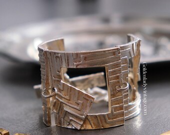 BICHE DE BERE Massive Statement Vintage Cuff Silver Toned French Designer Bracelet