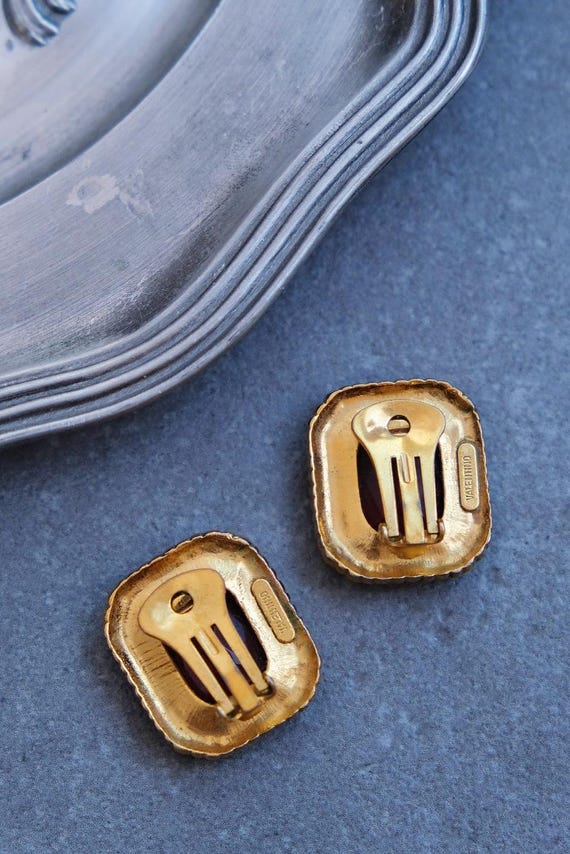 VALENTINO Ruby Color Rhinestone Statement Emerald… - image 7