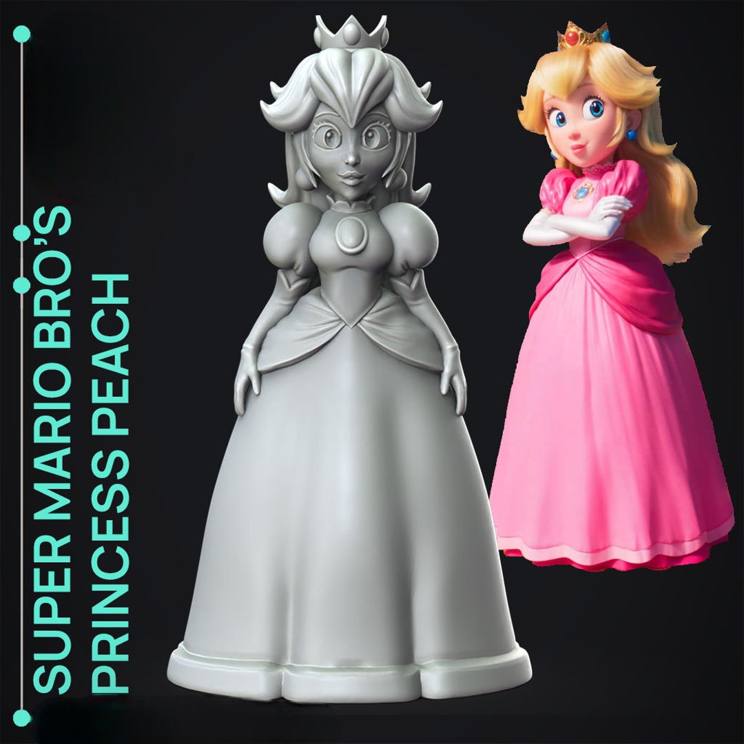 Princess Peach Figure, Super Mario Bros Stl File for 3D Printing, Stl 3D Model Design, Princess ...