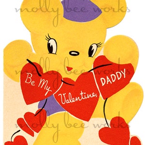 Vintage Valentijnsdag Kaart Be My Valentine Daddy Printable Instant Digital Download
