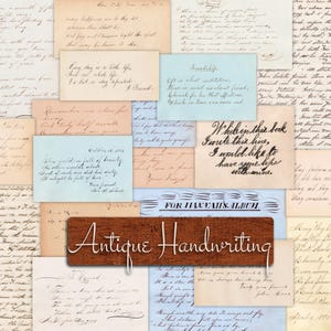 Antiek Victoriaans handschrift 19e eeuw prachtig geschreven cursieve vriendschapsberichten en dagboekpagina's afdrukbare directe digitale download