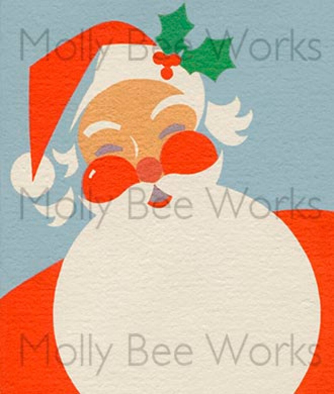 Vintage Christmas Card Printable Instant Digital Download Santa - Etsy