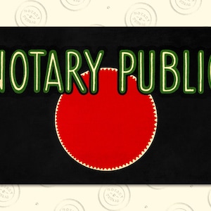 Antique 1930's Notary Public Sign Vintage Salesman Sample Business Advertisement Printable Instant Digital Download
