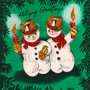 Vintage Geänderte Weihnachtskarte Holigay Greetings Gay Holiday Greeting Druckbare Instant Digital Download