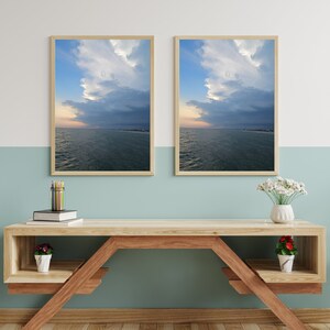 Roze groen witte Storm Canvas Print Oak Island NC Wall Art Coastal Home Decor Beach House Wall Art nautische Decor