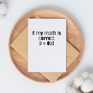 Tarjeta de cumpleaños digital divertida / «La edad es solo un número» / Tarjeta de felicitación humorística / Diseño imprimible / Personalizable / Descarga instantánea