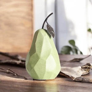 Decorative Ceramic Pear & Apple Ornaments, Pear Ornament For Kitchen Decor, Simple Handmade Fruit Ornament, Small Desk Decor Home Decor Gift