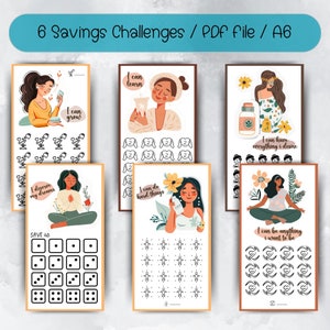 Self Care Savings Challenges, Cute Mini Savings Challenges Bundle, Low Budget Challenge, PDF File, Digital Download, Pocket Money Challenge