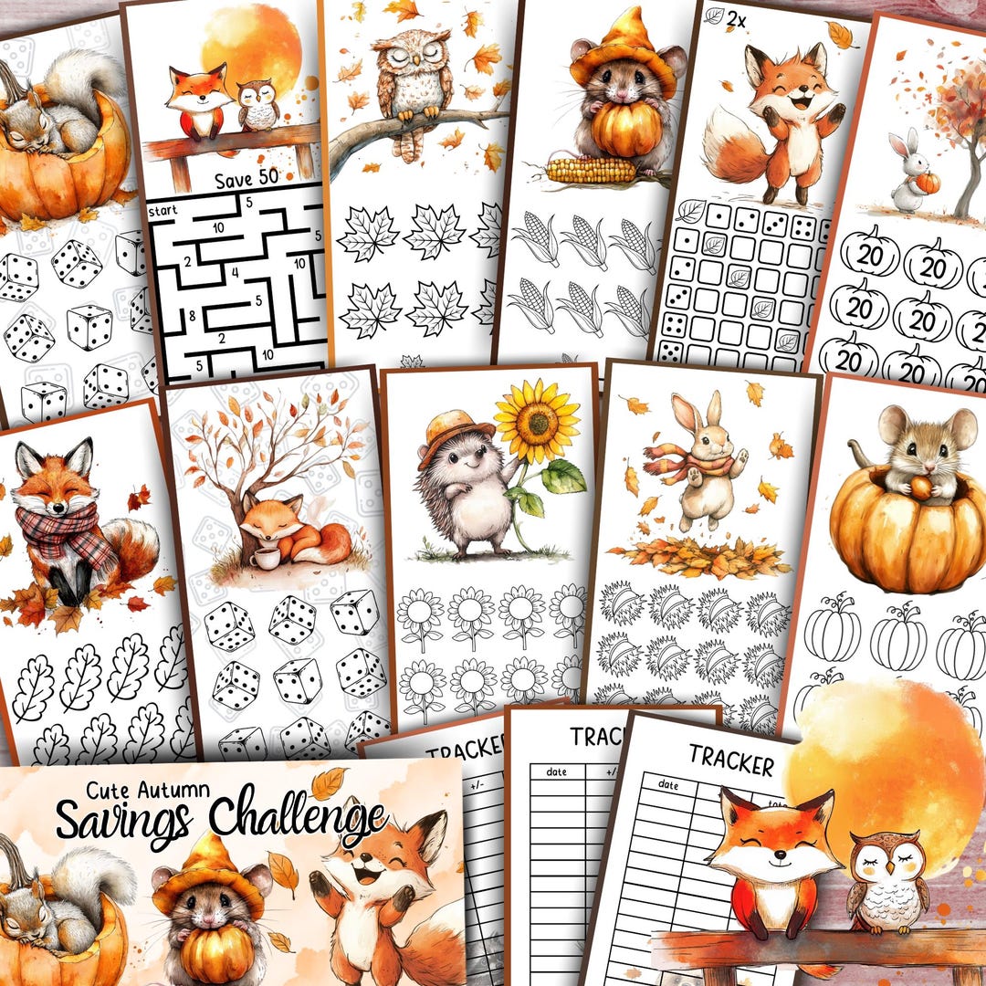 Cozy Autumn Savings Challenges Fall Mini Savings Challenges Bundle Low ...