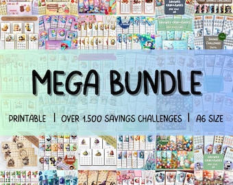 MEGA Savings Challenges Bundle With Over 1.500 Challenges, Budget Binder Challenges, digital PDF Challenges, Printable 100 Envelope Methode