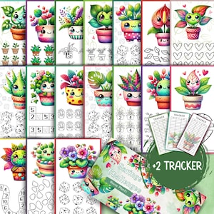 Kawaii Pflanzen Spar-Challenge, Hauspflanzen Spar-Challenge, Garten-Spar-Challenge, niedliche digitale Herausforderung, druckbares PDF
