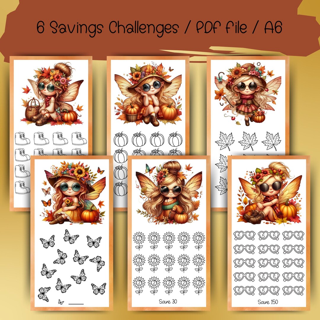 Cute Fairy Fall Savings Challenges, Budget Binder Challenge, Savings ...