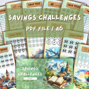 Desafios de economia em viagens, Vacation Fond, Método de ajuste para envelope A6, Férias, Arquivo PDF, Download digital, Pacote de orçamento Wanderlust