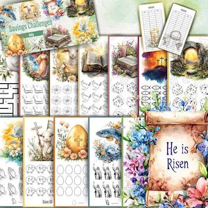 Holy Savings Challenges, Religious Challenges Bundle for A6 Binder, Budgeting, PDF File, Digital Download Envelope Methode Beliver Challenge