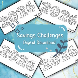 2026 Puzzle Savings Challenges, Playful Budget Challenge fitting for A6 Binder PDF File Digital Download Envelope Methode Cash Stuffing