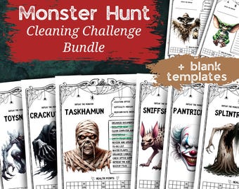 Monster Hunt DND Cleaning Challenge Game for Neurodivergent Adults A4 Printable Task Tracker Bundle Gamified Routine PDF Instant Download