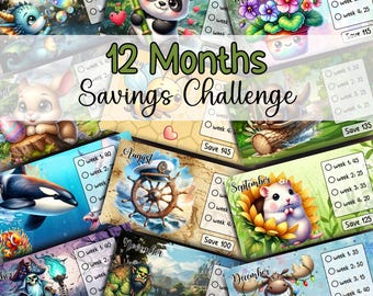 Monthly Savings Challenge Bundle Printable A6 Cash Envelope Tracker Budget Insert for Budget Binder 1 Year Cash Stuffing 1500 Savings Amount