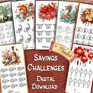 Chinese New Year Savings Challenges, Challenges Bundle for A6 Binder, Low Income Budgeting, PDF File, Digital Download, Envelope Methode