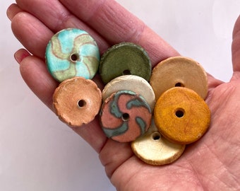 Clay Bead Discs - Loose Handmade Clay Beads - Jewelry Bead Supplies