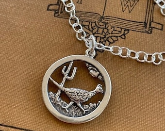 Collier pendentif Roadrunner - Collier pendentif sud-ouest - Collier en argent sterling