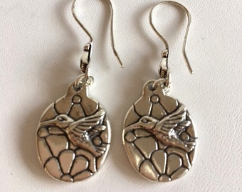 Sterling Kolibri Ohrringe - Sterling Silber Ohrringe - Silber Vogel Ohrringe