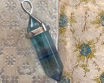 Fluorite Crystal Point - Fluorite Point Pendant - Fluorite Gemstone Pendant