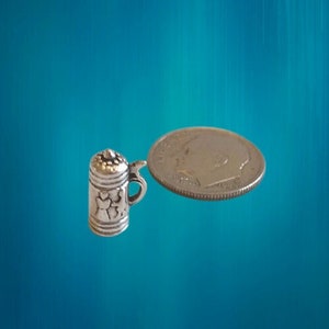 Sterling Beer Stein Charm - Sterling Silver Charms - Jewelry Supplies