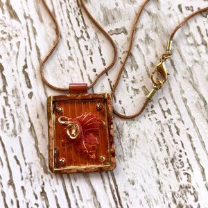Copper Leaf Pendant Necklace - Copper Leaf Pendant - Copper Jewelry