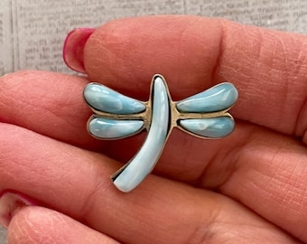 Larimar Dragonfly Pendant - Larimar Dragonfly Jewelry - Dominican Larimar