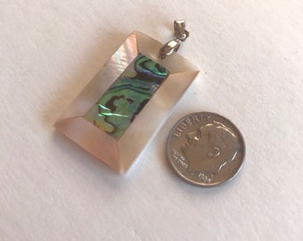 Abalone & MOP Pendant - Mother of Pearl/Abalone Shell Pendant - Abalone Jewelry