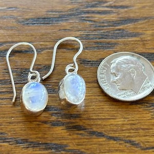 Small Rainbow Moonstone Earrings - Moonstone Drop Earrings - Moonstone Jewelry