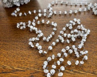 5mm Moonstone Rosary Chain - Rosary Chain By-The-Foot - Rainbow Moonstone Chain - jewelry Supply