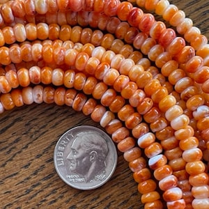 Spiny Oyster 5mm Beads - Orange Spiny Oyster Bead Strand - Beading Supplies