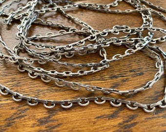 Antique Pewter Chain Lengths - Bicycle-Style Chain Lot - Jewelry Making Supply