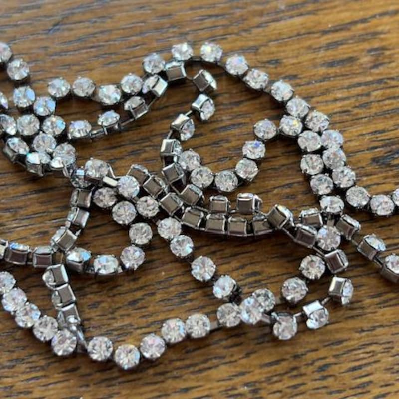Rhinestone Cup Chain Etsy