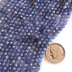 3.5mm Tanzanite Beads - Faceted Small Tanzanite Beads - Beading Supplies