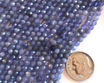 3.5mm Tanzanite Bead Strand - Faceted Tanzanite Beads - Beading Supplies