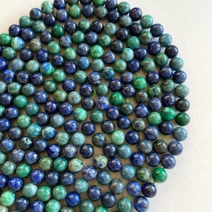 8mm Chrysocolla Gemstone Beads - Natural Chrysocolla Bead Strand - Beading Supplies