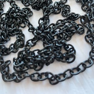 Black Link Chain Lot 3 35 Pieces 8mm Black Link Chain Jewelry Making ...
