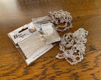 Silver Plated Chain Lot - Silver Metal Chain Lengths - Jewelry Making Supply