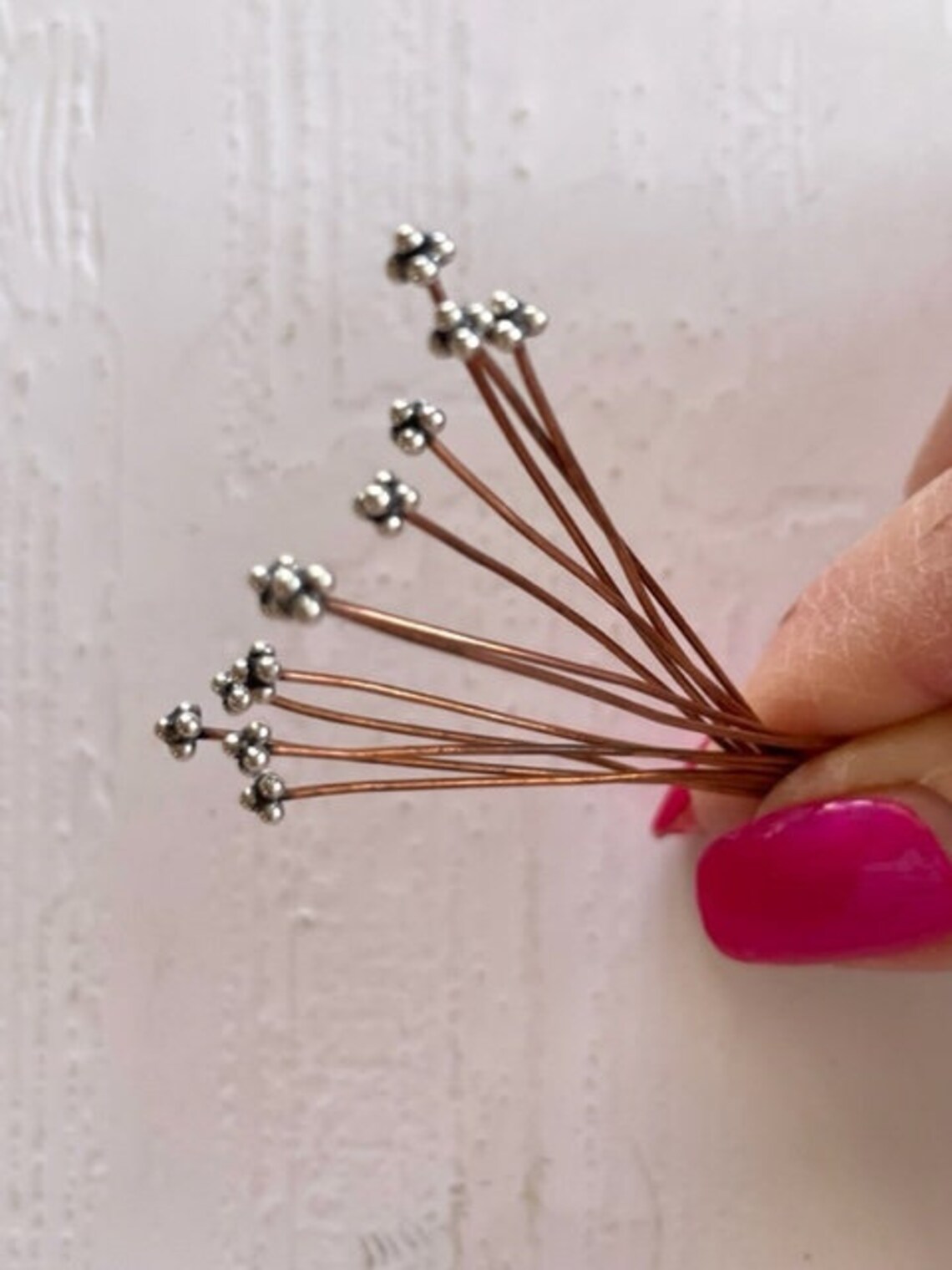 Copper & Sterling Head Pins 2.5 Jewelry Head Pins 12 Etsy