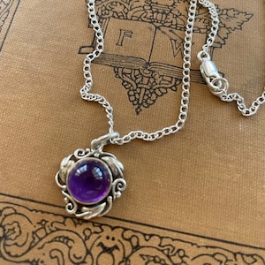 Small Amethyst Gemstone Pendant - Purple Quartz Pendant Necklace - Amethyst Jewelry
