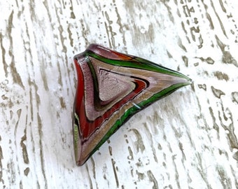 Pendentif en verre dichroïque - Pendentif triangle en verre multicolore - Fabrication de bijoux