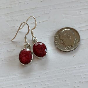 Faceted Ruby Drop Earrings - Red Ruby Earrings - Ruby Jewelry