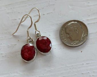 ファセットルビードロップイヤリング - レッドルビーイヤリング - ルビージュエリー