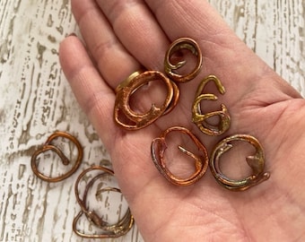 Natural Copper Jewelry Links - (7) Handmade Copper Links - Jewelry Supplies